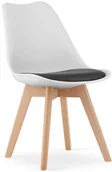 Krzesła - Komplet 4 szt. biało czarnych krzeseł skandynawskich R1-W78 - miniaturka - grafika 1