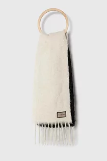 Apaszki i szaliki damskie - Karl Lagerfeld szalik wełniany kolor biały wzorzysty - grafika 1