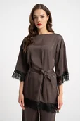 Bluzki damskie - Tunika Rumba Satin Brown - miniaturka - grafika 1