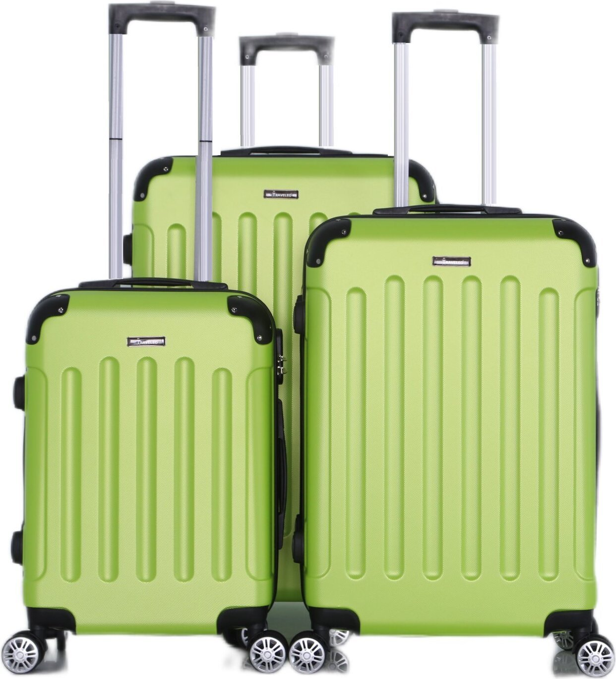 Walizka podróżna walizka 3-częściowa twarda skorupa zestaw walizek zestaw bagażu podręcznego torba podróżna jasnozielony