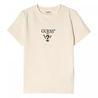 Koszulki sportowe damskie - Damski t-shirt z nadrukiem Guess Colette - biały - GUESS - miniaturka - grafika 1