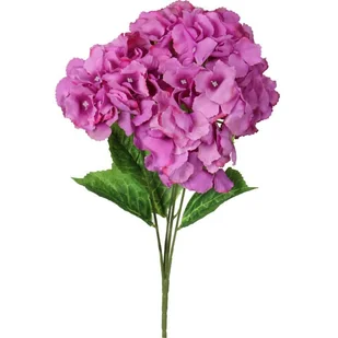 Bukiet 4 hortensji w kolorze bordowym - Sztuczne kwiaty - miniaturka - grafika 1