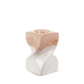 Świeczniki - Nowoczesny świecznik ceramiczny RUBEN 8X8X12 beżowy x2 - miniaturka - grafika 1