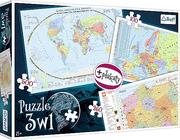 Puzzle - Trefl puzzle Mapa Polski, Europy, Świata - miniaturka - grafika 1