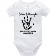 Body dla niemowląt - Body Dziecięce BABCIA & WNUCZKA Na Mikołajki Święta Pod Choinkę Białe 80cm - miniaturka - grafika 1