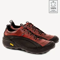 Półbuty męskie - Skórzane męskie trekkingi Randy czerwone - BRILU - miniaturka - grafika 1