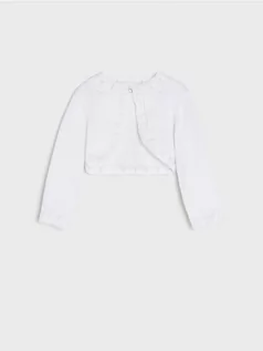 Swetry dla dziewczynek - Sinsay - Sweter bolerko - biały - grafika 1