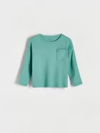 Koszulki dla chłopców - Reserved - Longsleeve oversize - jasnozielony - miniaturka - grafika 1