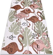 Dywany dla dzieci - Dywan FUN Flami dla dzieci, flamingi krem wielokolorowy 280x370 cm - miniaturka - grafika 1