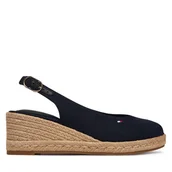 Espadryle damskie - Espadryle Tommy Hilfiger Mid Wedge Espad Slingback FW0FW09228 Granatowy - miniaturka - grafika 1