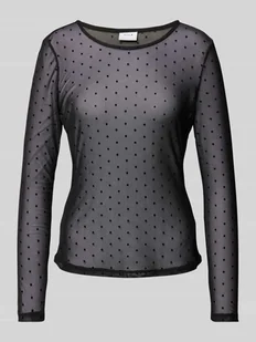 Bluzka z długim rękawem o półprzezroczystym designie model ‘MESSANA’ - Bluzki damskie - miniaturka - grafika 1