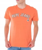 Koszulki męskie - PEPE JEANS POMARAŃCZOWY MĘSKI T SHIRT Z NADRUKIEM BAWEŁNA M I1C - miniaturka - grafika 1