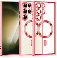 Etui i futerały do telefonów - Etui Supero magnetyczne tpuplating do Galaxy S22 Ultra, przezroczysto-różowe - miniaturka - grafika 1