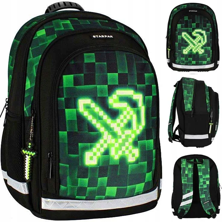 PLECAK SZKOLNY MŁODZIEŻOWY DLA CHŁOPCA DZIEWCZYNKI MINECRAFT DUŻY STARPAK