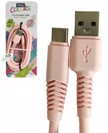 Kable USB - Kabel USB-A USB-C 1,5m Setty Colors NEON RÓŻOWY - miniaturka - grafika 1