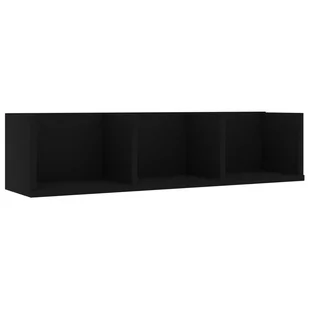 vidaXL vidaXL Półka ścienna na płyty CD, czarna, 75x18x18 cm, płyta wiórowa - Półki do salonu - miniaturka - grafika 1