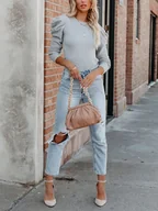 Bluzki damskie - LA Angels Bluzka w kolorze jasnoszarym - miniaturka - grafika 1