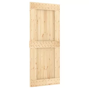Drzwi przesuwne z osprzętem, 85x210 cm, lite drewno sosnowe Lumarko! - Drzwi wewnętrzne - miniaturka - grafika 4