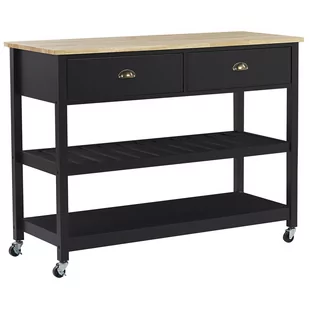 Beliani Wózek kuchenny czarny NAVARINO - Wózki kuchenne Beliani Wózek kuchenny czarny NAVARINO - Wózki kuchenne - miniaturka - grafika 1