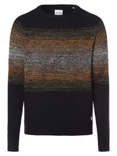 Jack & Jones - Sweter męski  JJPannel, niebieski|złoty - Swetry męskie - miniaturka - grafika 1