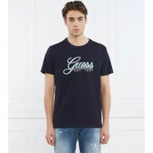 Koszulki męskie - GUESS T-shirt SS CN GUESS 3D EMBRO | Regular Fit - miniaturka - grafika 1