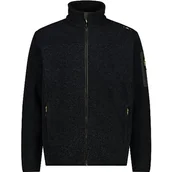 Kurtki męskie - CMP męska kurtka Knit-Tech Nero-Oil Green, 56 - miniaturka - grafika 1