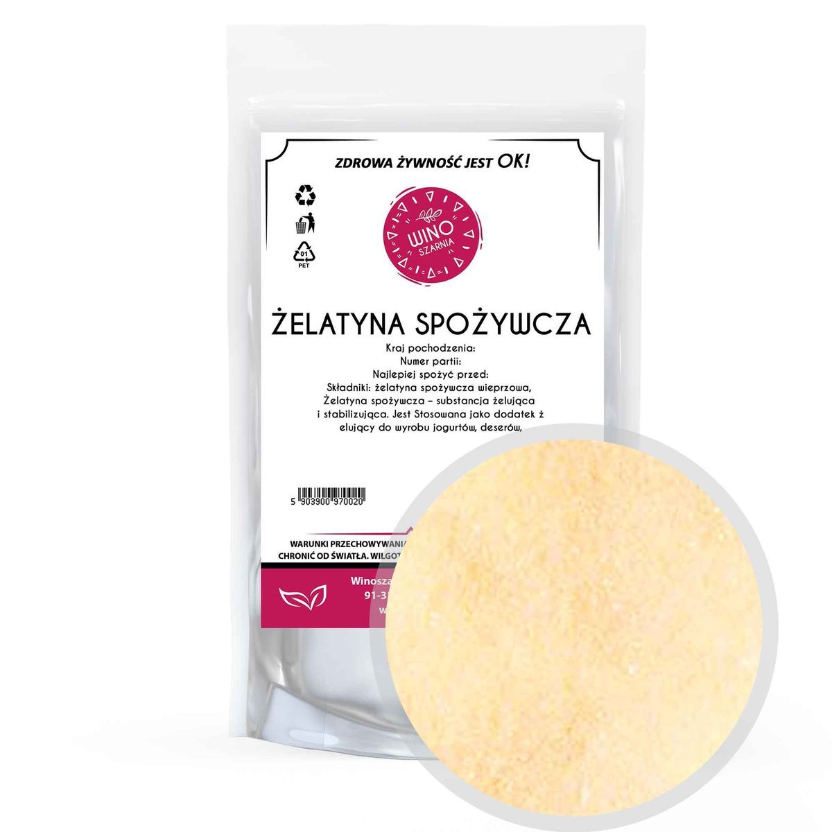 Żelatyna spożywcza wieprzowa - 500g