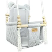 Leżaczki i huśtawki - Huśtawka dla dziecka - do domu i ogrodu VELVET - SZARA - miniaturka - grafika 1