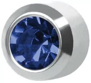 Kolczyki - studex plus - szafir w oprawie pełnej - srebrne(r) - Piercing - miniaturka - grafika 1