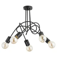 Lampy sufitowe - Alfa Lampa wisząca zwis Tango 5x60W E27 czarna 23175 - miniaturka - grafika 1