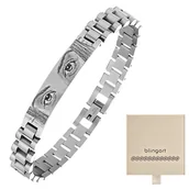 Bransolety męskie - Bransoletka męska stalowa Z GRAWEREM elegancka sta - miniaturka - grafika 1