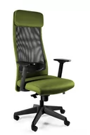 Fotele i krzesła biurowe - Fotel biurowy, ergonomiczny, Ares Mesh, czarny, olive - miniaturka - grafika 1