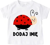 Koszulki dla dziewczynek - Koszulka dla dziecka z imieniem oraz nadrukiem biedronki - miniaturka - grafika 1