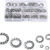 Śruby i nakrętki - Zestaw 300 podkładek zabezpieczających z zębami gwiazdowymi ze stali nierdzewnej 304 - zawiera: M2,5 M3 M4 M5 M6 M8 M10 M12 - miniaturka - grafika 1