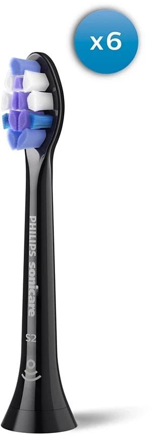 Sonicare S2 Sensitive zobu birstes uzgalis 6 gab melns HX6056/88 HX6056/88 8720689043731