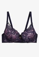 Biustonosze - Fioletowo-Różowy Koronkowy Biustonosz Push Up Vectora - Born2be - miniaturka - grafika 1