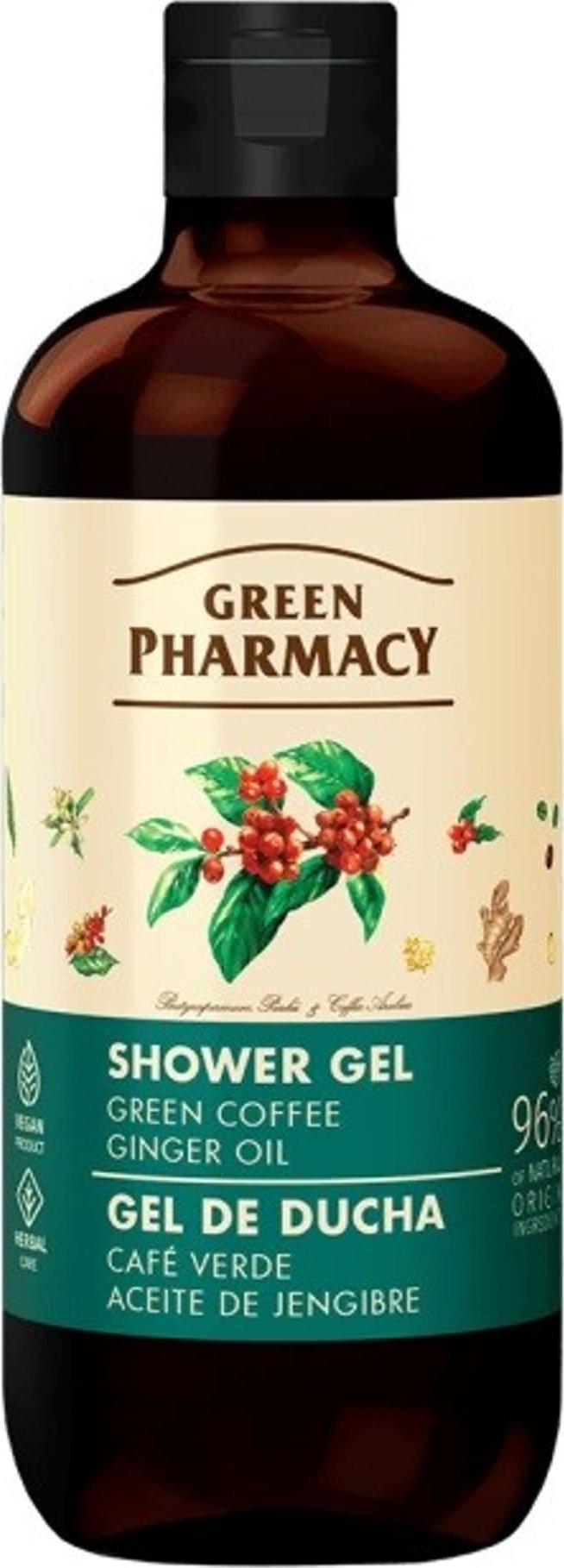 Green Pharmacy GREEN PHARMACY Multi Żel pod prysznic Zielona kawa i Olejek imbirowy 500 ml