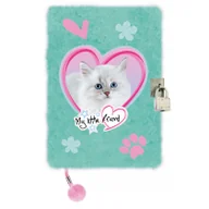 Szkolne artykuły papiernicze - Pamiętnik z kłódką A5/96 włochacz MLF Pastel Cat - miniaturka - grafika 1