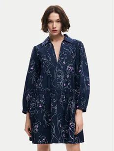 Desigual Sukienka codzienna Louisville 24WWVW66 Granatowy Loose Fit - Sukienki - miniaturka - grafika 1
