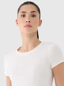 Koszulki i topy damskie - 4F Koszulka damska treningowa szybkoschnąca 4FRSS25TFTSF1235-11S Biały Roz. XL - miniaturka - grafika 1