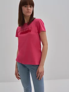 Koszulka damska z bawełny organicznej różowa Fridi 601 - Koszulki i topy damskie - miniaturka - grafika 1
