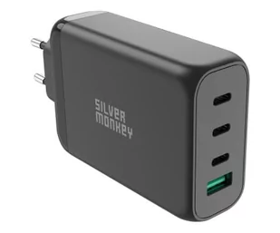 Silver Monkey Ładowarka sieciowa GaN 130W USB-C PD + USB 3.0 QC B - Ładowarki do telefonów - miniaturka - grafika 1