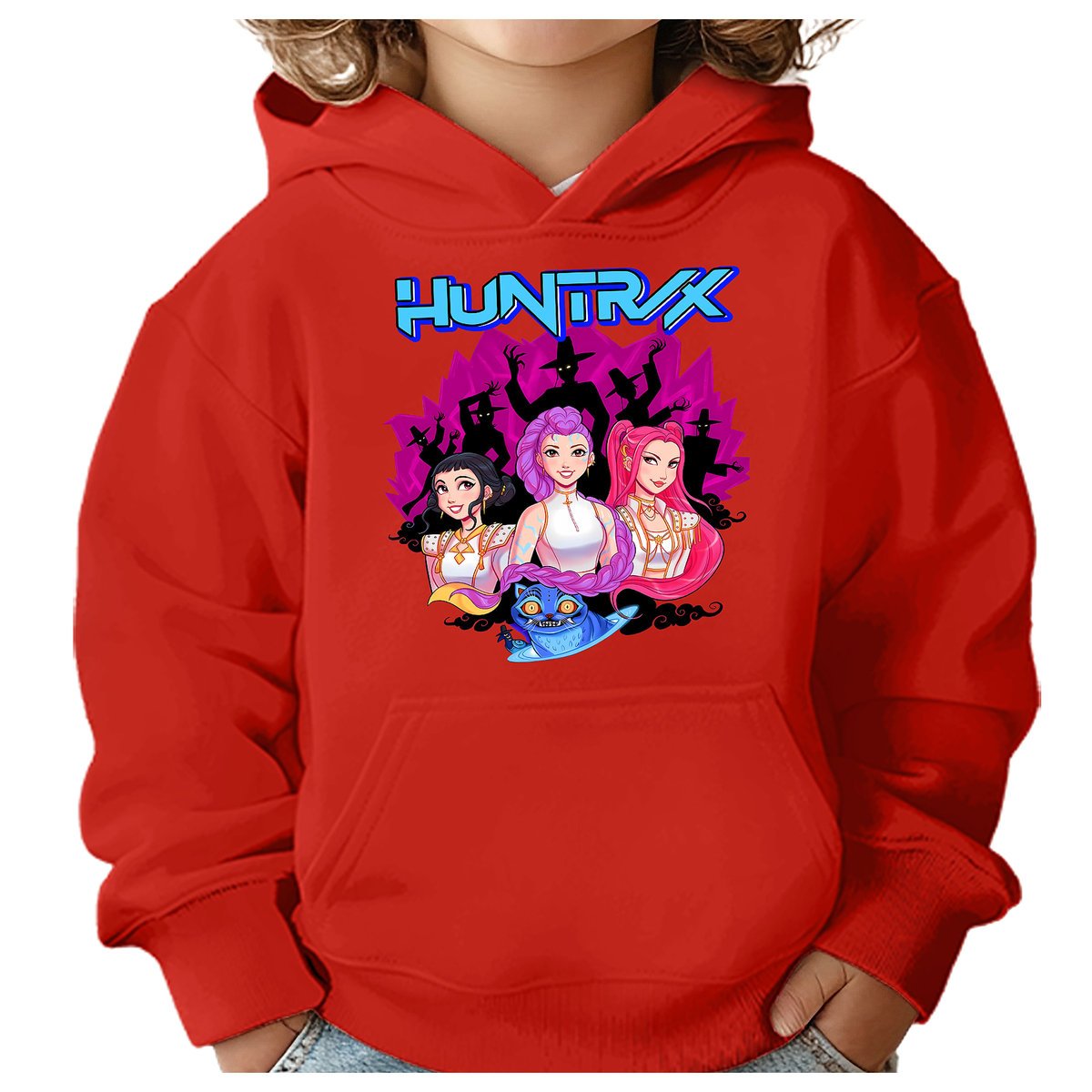 BLUZA DZIECIĘCA KPOP DEMON HUNTERS HUNTRIX 104 Z KAPTUREM BAWEŁNIANA