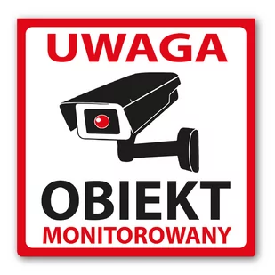 Naklejka OBIEKT MONITOROWANY monitoring  całodobowy 10cm - Pasmanteria - miniaturka - grafika 1