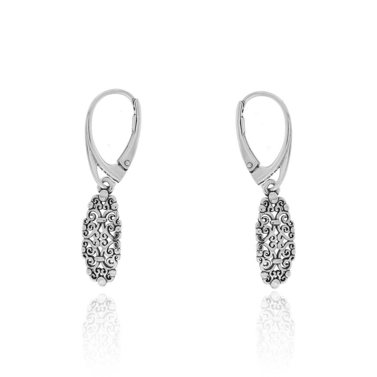 Srebrne kolczyki ażurowe na biglu pr. 925