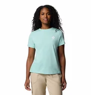 Koszulki i topy damskie - Damska koszulka Columbia Rolling Bend Graphic Short Sleeve spray - L - miniaturka - grafika 1