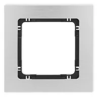 Klawisze i ramki - Karlik Ramka pojedyncza Deco metal - aluminium szczotkowane, czarny - miniaturka - grafika 1