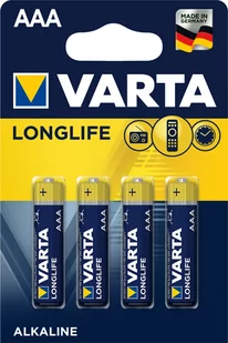 Zestaw baterii alkaliczne VARTA Longlife LR03 (AAA) (x 4) - Baterie i akcesoria - miniaturka - grafika 4