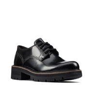 Półbuty damskie - Clarks Orianna Derby [black leather] - rozmiar 38 - miniaturka - grafika 1