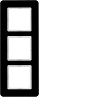 Klawisze i ramki - Hager polo Q.7 Ramka potrójna szkło czarny 10136076 10136076 - miniaturka - grafika 1